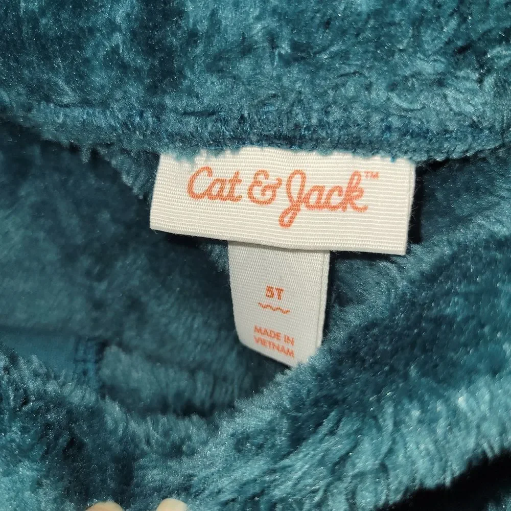 Cat & Jack Fuzzy Kids Pajama Set in Dark Blue